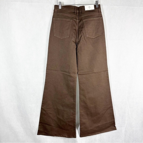 Eleventy High Rise Wide Leg Flare Pants Size US 2 Chocolate Brown - Picture 2 of 12